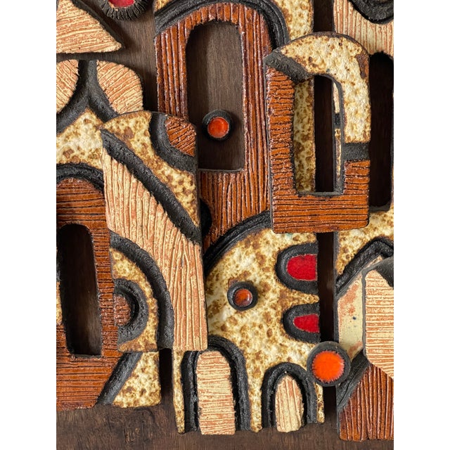 MCM Signed Ceramic Installation Framed For Sale - Image 4 of 5