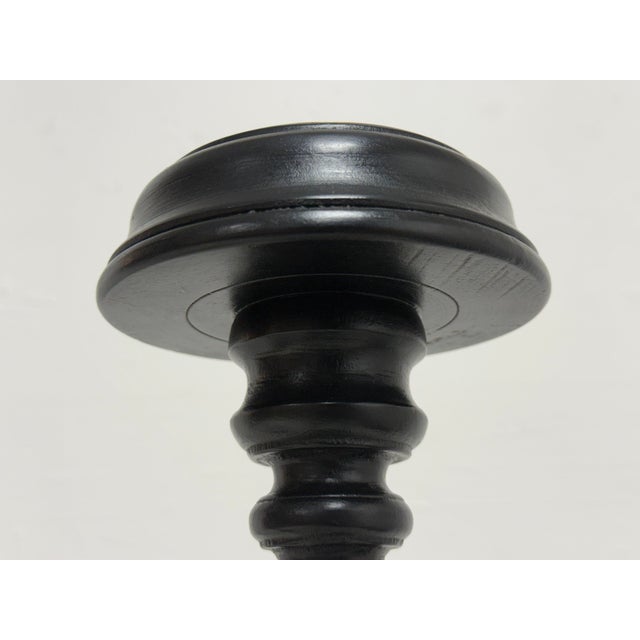 Black Global Views Barley Twist Wood Candleholders, Pair For Sale - Image 8 of 12