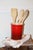 A vintage utensil crock by Le Creuset, #0905 with the band at the top, part of its "classical" collection. No chips or...