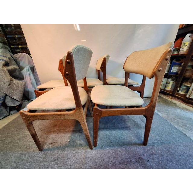1960s Set of Five Mid 20th Century O. D. Mobler Danish Teak Dining Chairs For Sale - Image 5 of 12