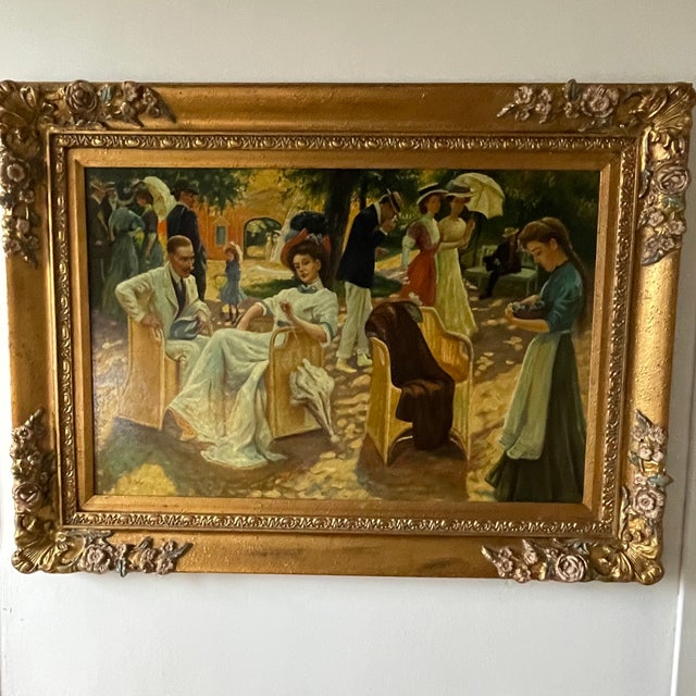 After Oscar Arthur Bluhm, Midsummer Day, Oil on Panel, Framed For Sale - Image 11 of 18