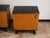 Mid-Century Modern Vintage Bedside Tables in Wood with Black Glass Tops, 1950s, Set of 2 For Sale - Image 3 of 10