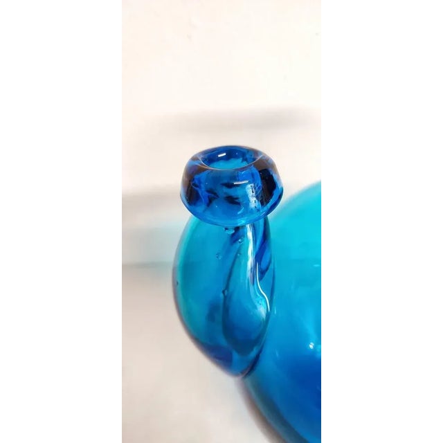 Rustic Blue Crystal Bottle, Spain, 1980s For Sale - Image 3 of 9