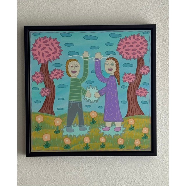 2020s Original Acrylic Folk Art Painting From Renowned Key West Artist 'Reaching for the Sky' For Sale - Image 5 of 9