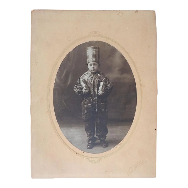 Vintage Advertising Photograph Child in Costume for Garden Peas For Sale