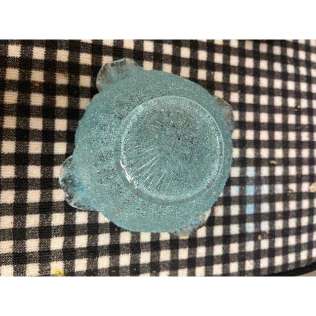 1950s Murano Attributed Fratelli Toso Overshot Glass Blue Bowl With Leaf Shaped Underplates- 12 Pieces For Sale In Philadelphia - Image 6 of 10