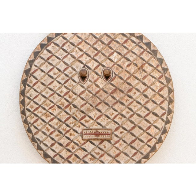 Brown Monumental Carved & Painted Bobo Sun Mask For Sale - Image 8 of 10