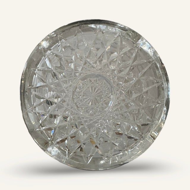 1900 - 1909 Circa 1900 American Brilliant Cut Crystal Bisquit Jar With Sterling Silver Lid For Sale - Image 5 of 8