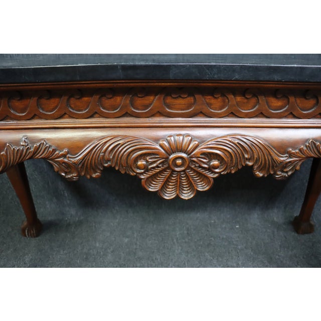 Chippendale Style Tessellated Carved Mahogany Console Table For Sale In Philadelphia - Image 6 of 8