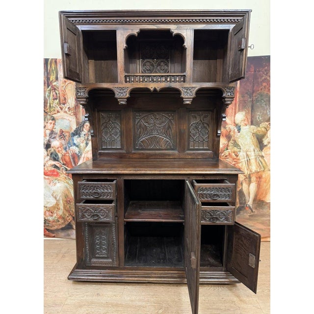 Renaissance Style Cabinet in Carved Wood, 1850s For Sale - Image 4 of 8