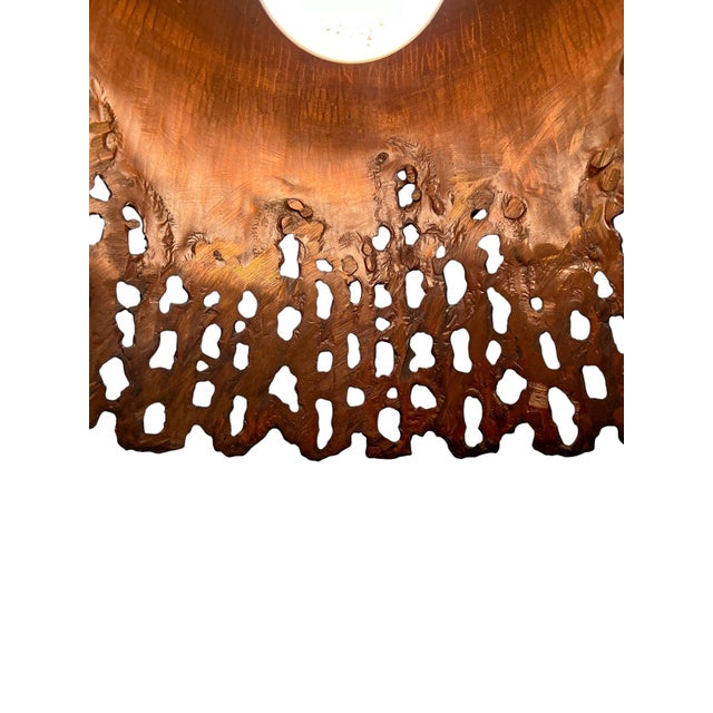 Brutalist Handcrafted Copper Pendant Lamp in Tom Greene, 1960s For Sale - Image 16 of 18