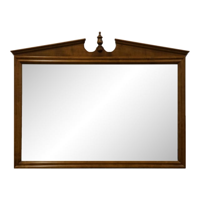 Ethan Allen Heirloom Nutmeg Maple 53" Pediment Mirror 10-5220 For Sale
