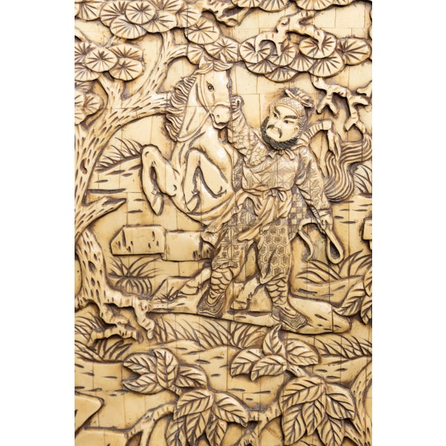 Pair of Monumental Oversized Bone Pedestals With Intricate Detail Design For Sale In West Palm - Image 6 of 8