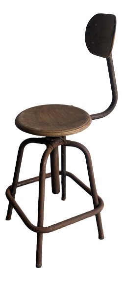 Industrial Adjustable Workshop Stool, 1930s