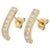 Mid 20th Century Inspired Diamond Bar Stud Earrings in 14k Yellow Gold- 2 Pieces For Sale