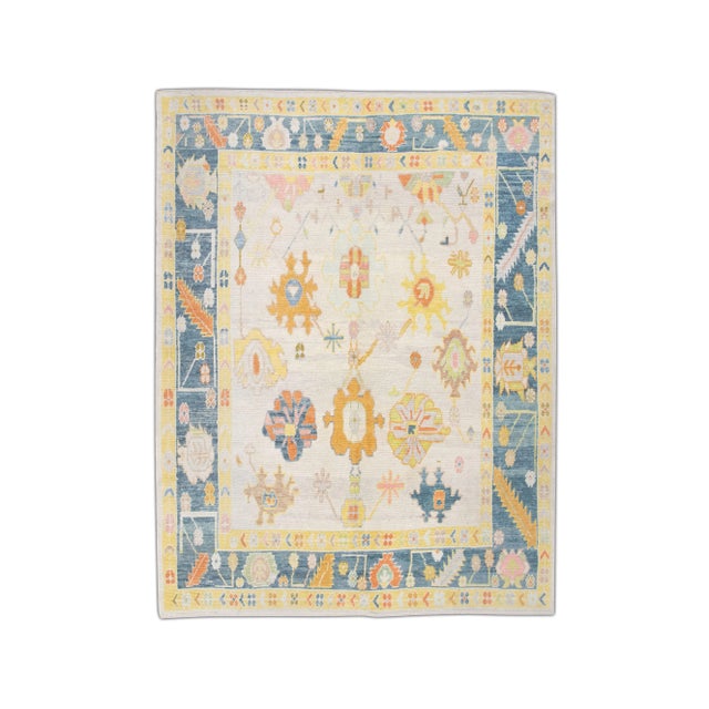 Modern Turkish Oushak Rug 8'6" x 10'10" For Sale - Image 10 of 10