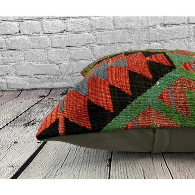 20 x 20 Kilim Pillow Turkish Cushion Natural Culture Pillow Cushion Cover For Sale - Image 4 of 4