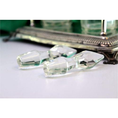 Glass Liqueur Set with Cut Glass Cruets, Set of 3, in Very Good conditions. Designed before 1890 This piece has an...