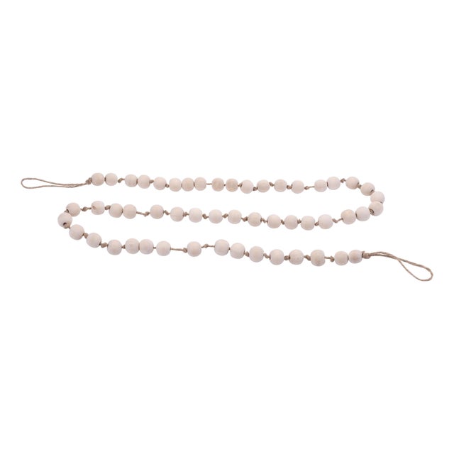 Wood Beaded String Garland (Set of 2) For Sale