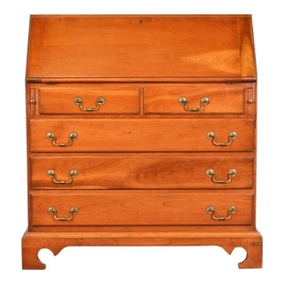 L. & J. G. Stickley American Chippendale Cherry Wood Slant Front Secretary Desk, Circa 1960s For Sale