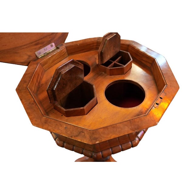 Antique Victorian Style Sewing Box Table For Sale - Image 4 of 5