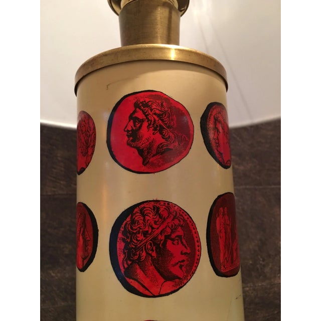 Gold Brass Cammei Table Lamp by Piero Fornasetti, 1950s For Sale - Image 8 of 13