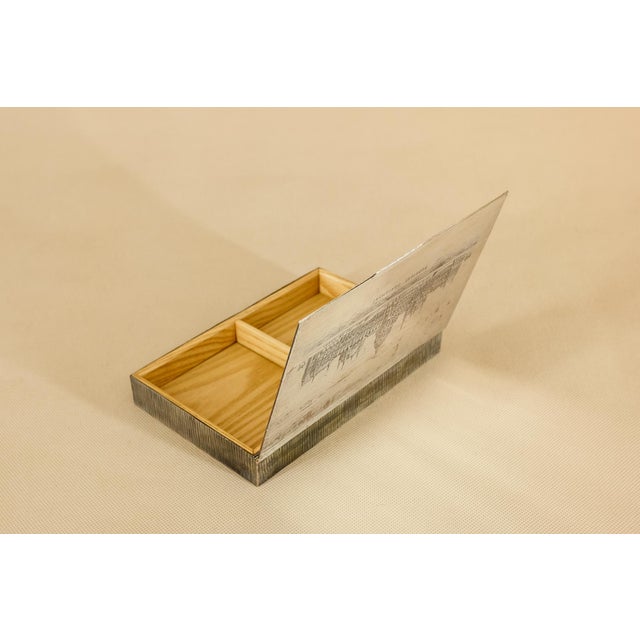 Mid-Century Metal & Wood Budapest Parliament Cigarette Box For Sale - Image 9 of 13