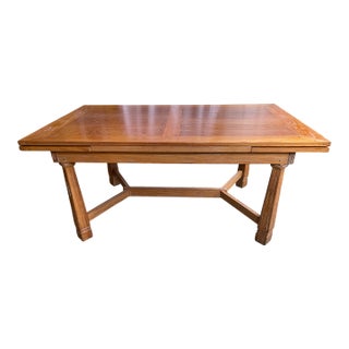 Vintage 1963 Attributed to A. Brandt Co. “Ranch Oak” Expandable Rustic Western Style Dining Table For Sale