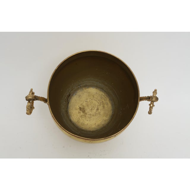 Vintage English Dragon Footed Brass Planter Has three Dragon feet. Beautiful brass planter with a nice patina. 9" Dim