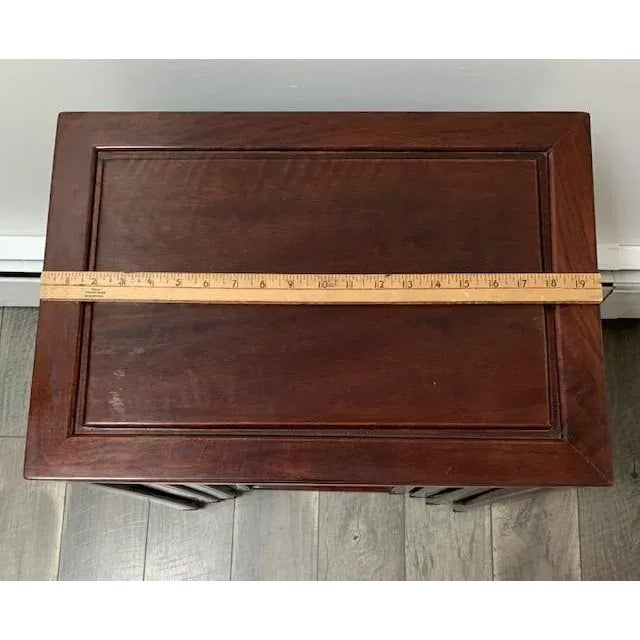Brick Red 1960s Chinese Rosewood Nesting Tables - Set of 4 For Sale - Image 8 of 13