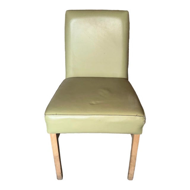 Grand Rapids Chair Company Light Green Leather Chair For Sale