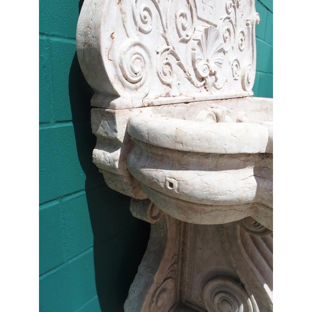 Monumental Italian Wall Fountain in Carved Verona Rossa Marble, Early 1900s For Sale - Image 12 of 12