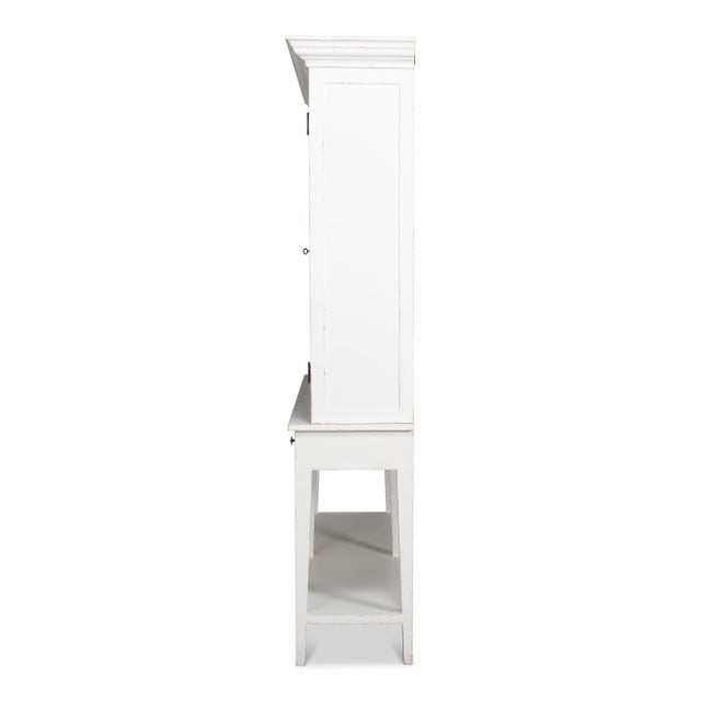 Swedish Gustavian Glazed Display Cabinet in White For Sale - Image 4 of 10
