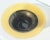 Sharp design black and gold amber-colored glass center bowl. Smooth inner surface with a spun texture outer walls in a...