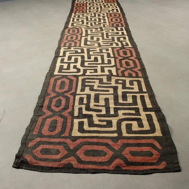 Royal Ntshak Raffia Fabric with Labyrinth Kuba Art For Sale - Image 10 of 12