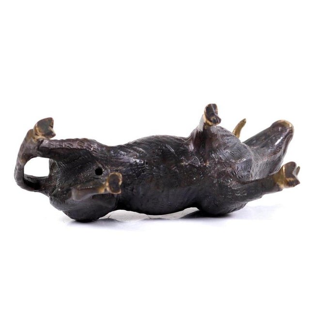 Black Mid-Century Austrian Patinated Bronze Bull Sculpture attributed to Walter Bosse, 1950s For Sale - Image 8 of 11