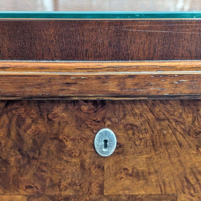 Thomasville Bow Front Burl Veneer Sideboard Buffet For Sale - Image 10 of 11