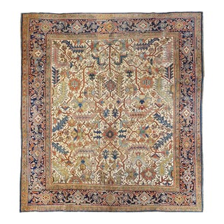 1950s Vintage Heriz Rug 8'5'' x 9'2'' For Sale