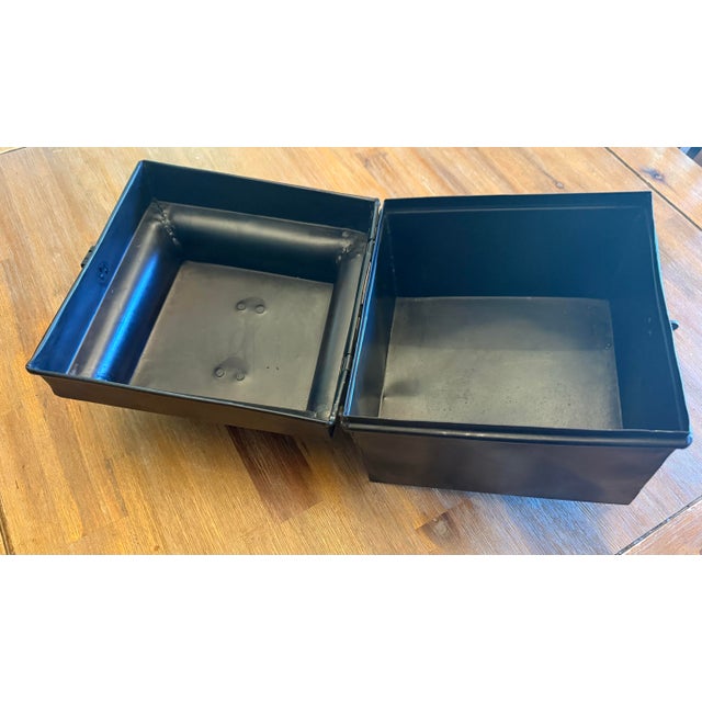 Metal Luxury 19th C. Dispatch / Deed Box With Hinged Lid and Latch; Oil-Heated Steel and Iron For Sale - Image 7 of 12
