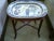 Blue Willow platter & faux bamboo mahogany table base. The removable platter measures 18.5" x 14". No chips, cracks or...