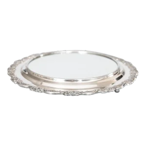 Vintage Silver Plate Mirror Plateau Tray
