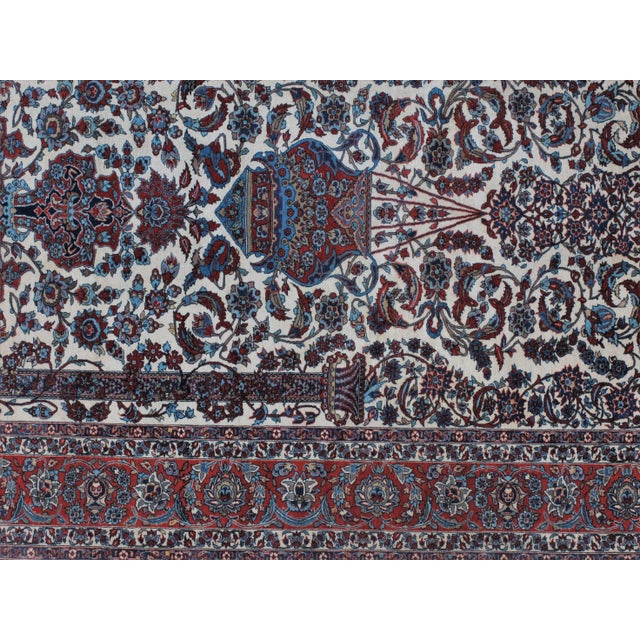 1910s Early 20th Century Antique Persian Isphahan Rug - 4′7″ × 6′7″ For Sale - Image 5 of 7