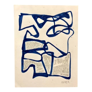 Contemporary Abstract Mixed Media Artwork on Paper by CL Auker For Sale