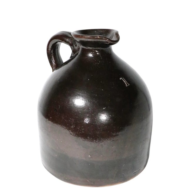 Antique Albany Brown Slip Ware Whiskey Jug Crock For Sale - Image 9 of 13