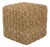 Woven Seagrass Basketweave Cube Pouf, Medium For Sale