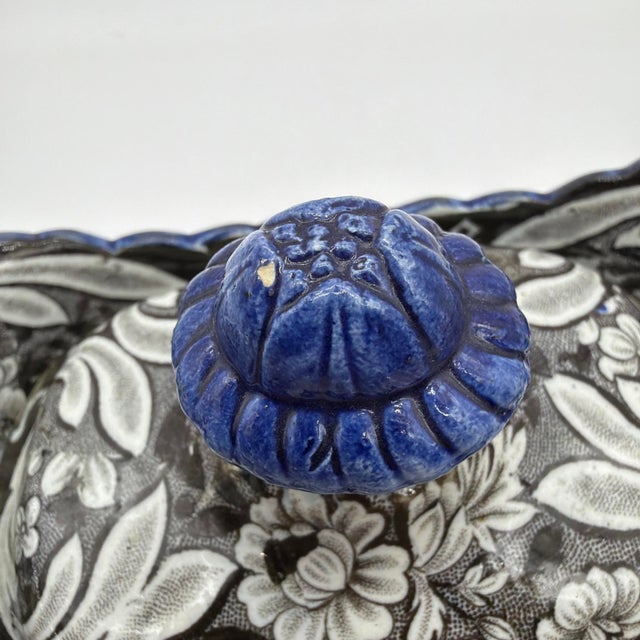 Antique Salopian-Type Black Transferware Covered Sugar Bowl, Staffordshire, Circa 1820s For Sale - Image 6 of 18