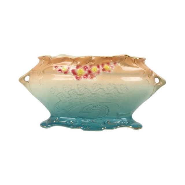 Art Nouveau Majolica Planter by Gustave De Bruyn, 1890s For Sale - Image 4 of 14