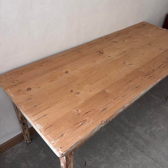 Vintage Wooden Dining Table For Sale - Image 4 of 7