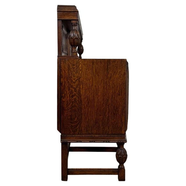 Wood Antique 20th Century Carved Oak Sideboard For Sale - Image 7 of 13