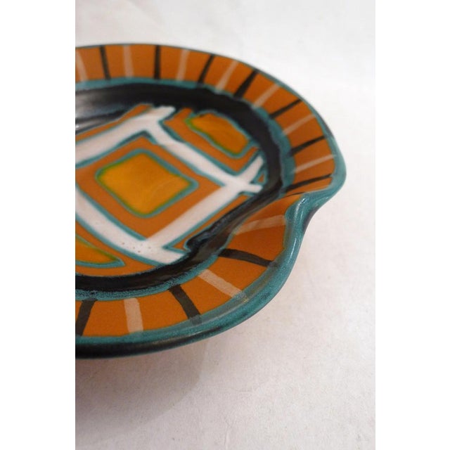 Black Mid-Century Enameled Bowl with Graphic Decoration by G. Fourmaintraux, 1950s For Sale - Image 8 of 13